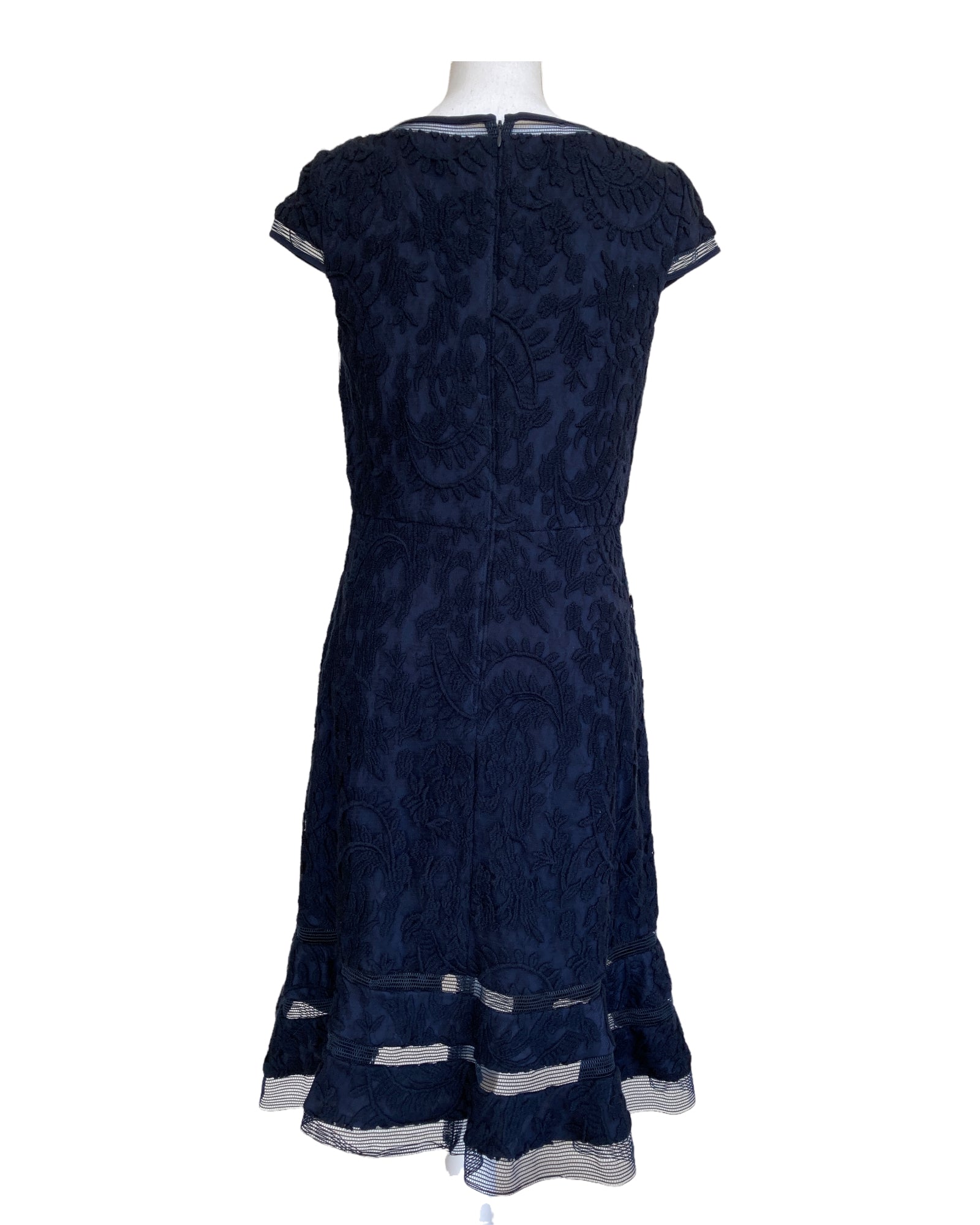 Adrianna Papell Navy Blue Cap Sleeve Lace Dress, 6 Second Serve Resale Adrianna Papell Navy Blue Cap Sleeve Lace Dress, 6 Second Serve Resale