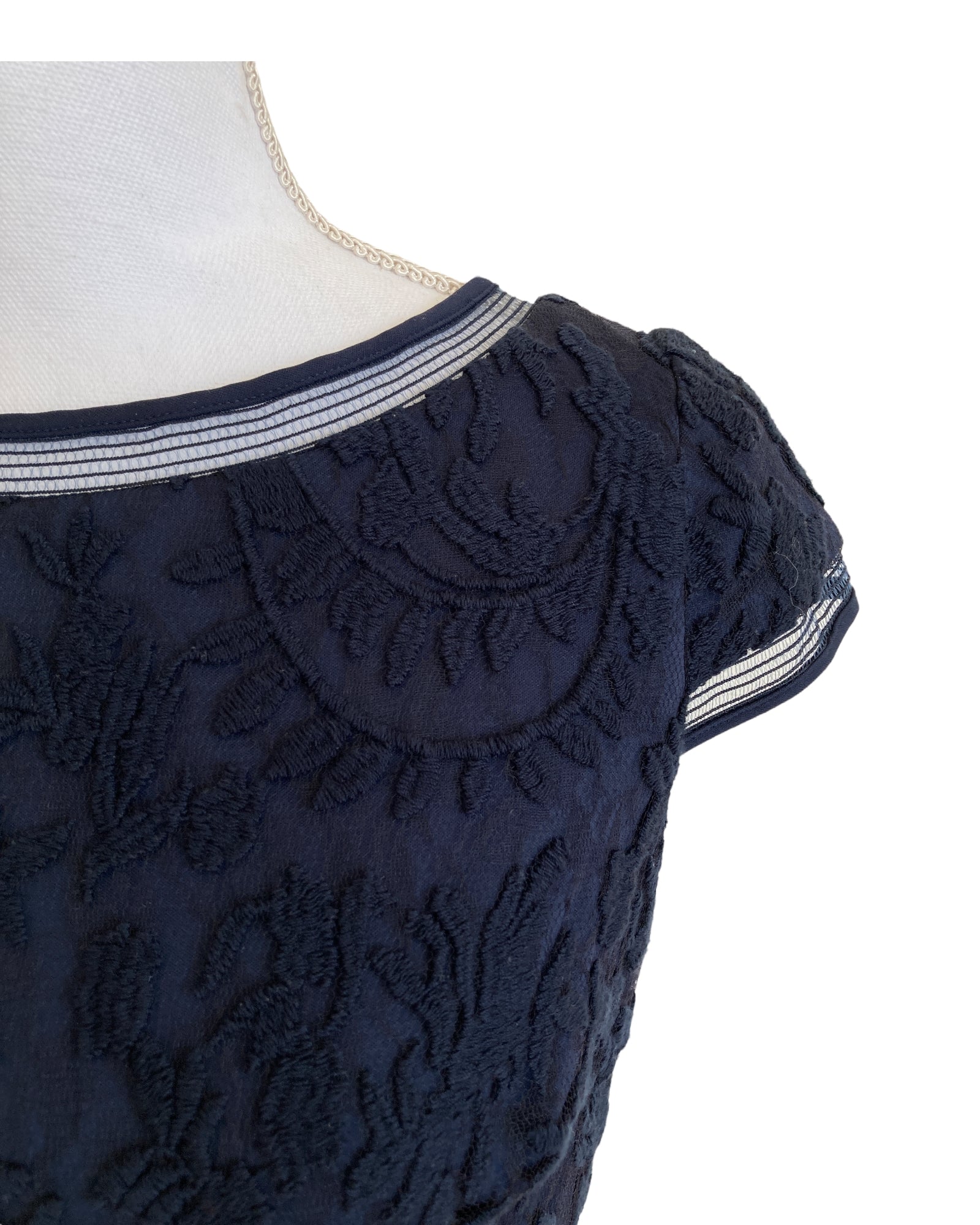 Adrianna Papell Navy Blue Cap Sleeve Lace Dress, 6 Second Serve Resale Adrianna Papell Navy Blue Cap Sleeve Lace Dress, 6 Second Serve Resale