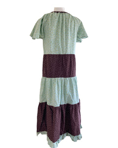 green calico dress Tyrah Dress in Green Floral Calico Crepe Field Day