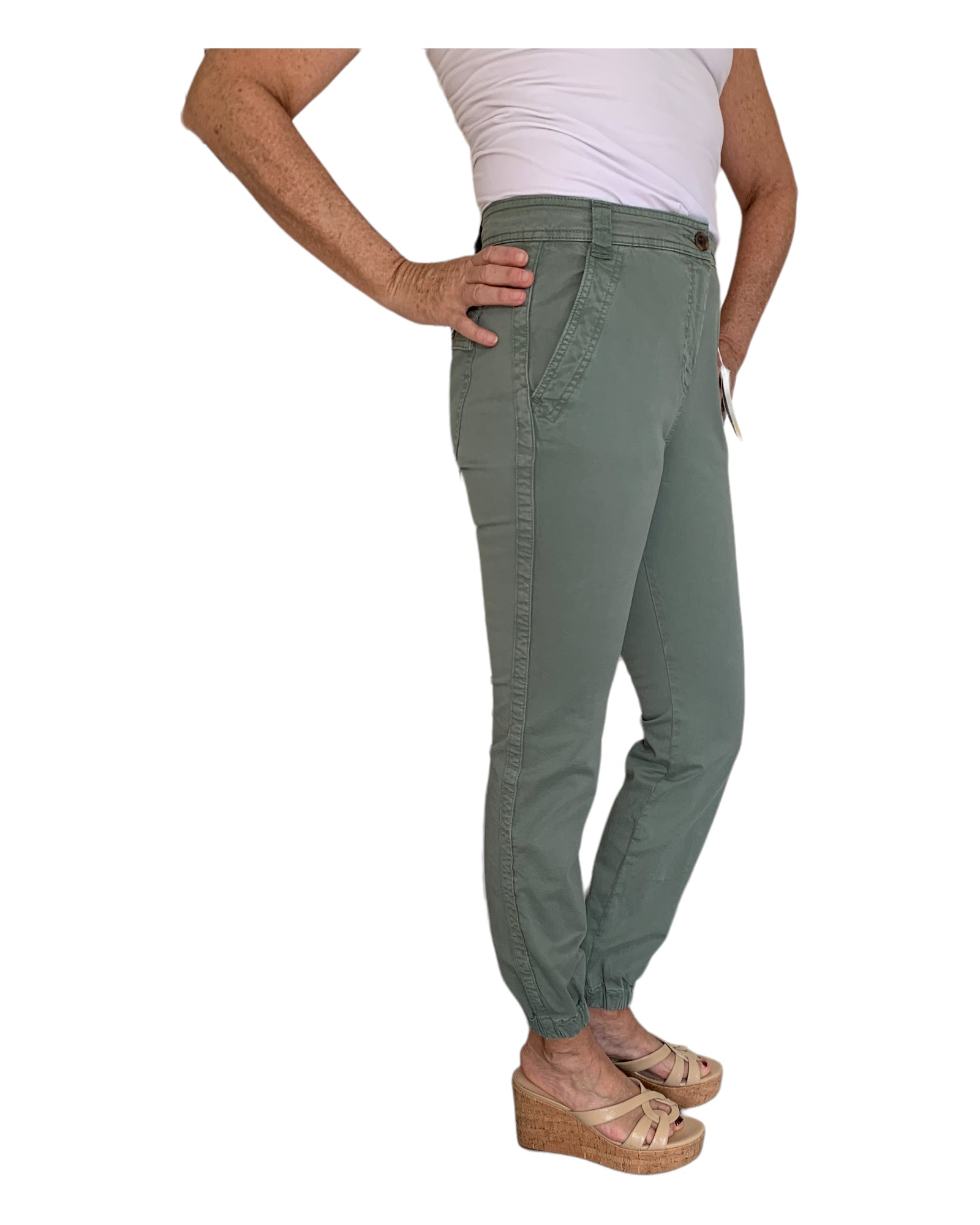 Boden Green Gowrie Cotton Joggers, 4