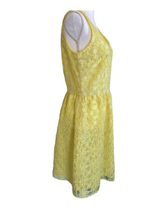 Uttam Boutique Yellow Lace Dress, 10