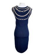Load image into Gallery viewer, Adrienne Vittadini Navy Knit Dress, S
