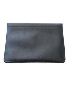 Delvaux Navy Leather Envelope Clutch