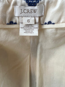 J. Crew Cropped Cotton Zipper Blazer, 6