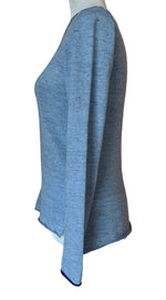 Load image into Gallery viewer, Pringle Of Scotland Blue Crew Neck Cotton Linen Sweater, XS
