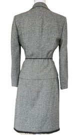 Load image into Gallery viewer, Tahari Belted Tweed Suit with Fur Trim, 6
