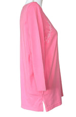 Load image into Gallery viewer, Pappagallo Pink Knit Embroidered Tunic, S
