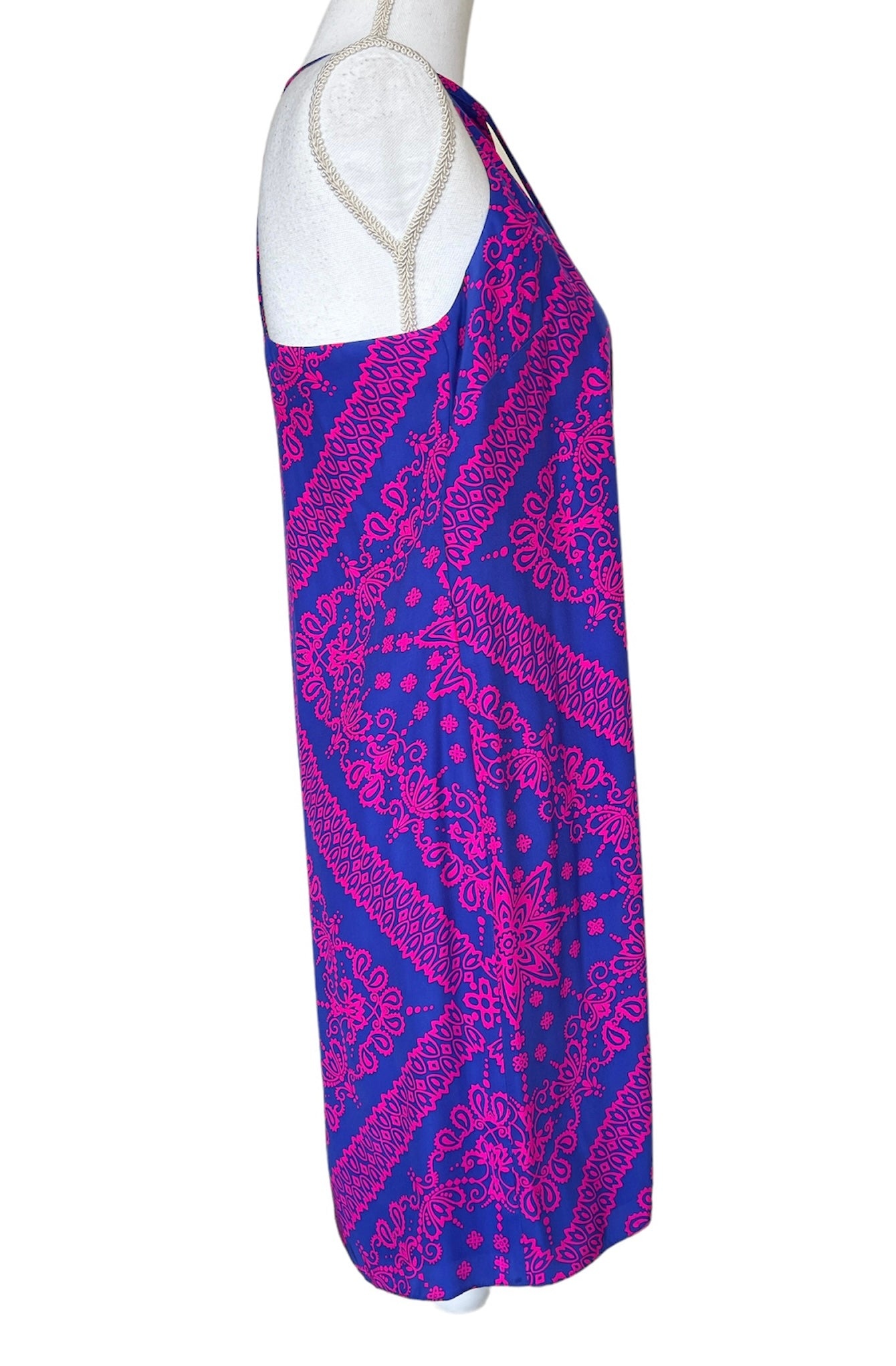 Alice & Trixie Silk Pink and Blue Halter Dress, M – Second Serve Resale