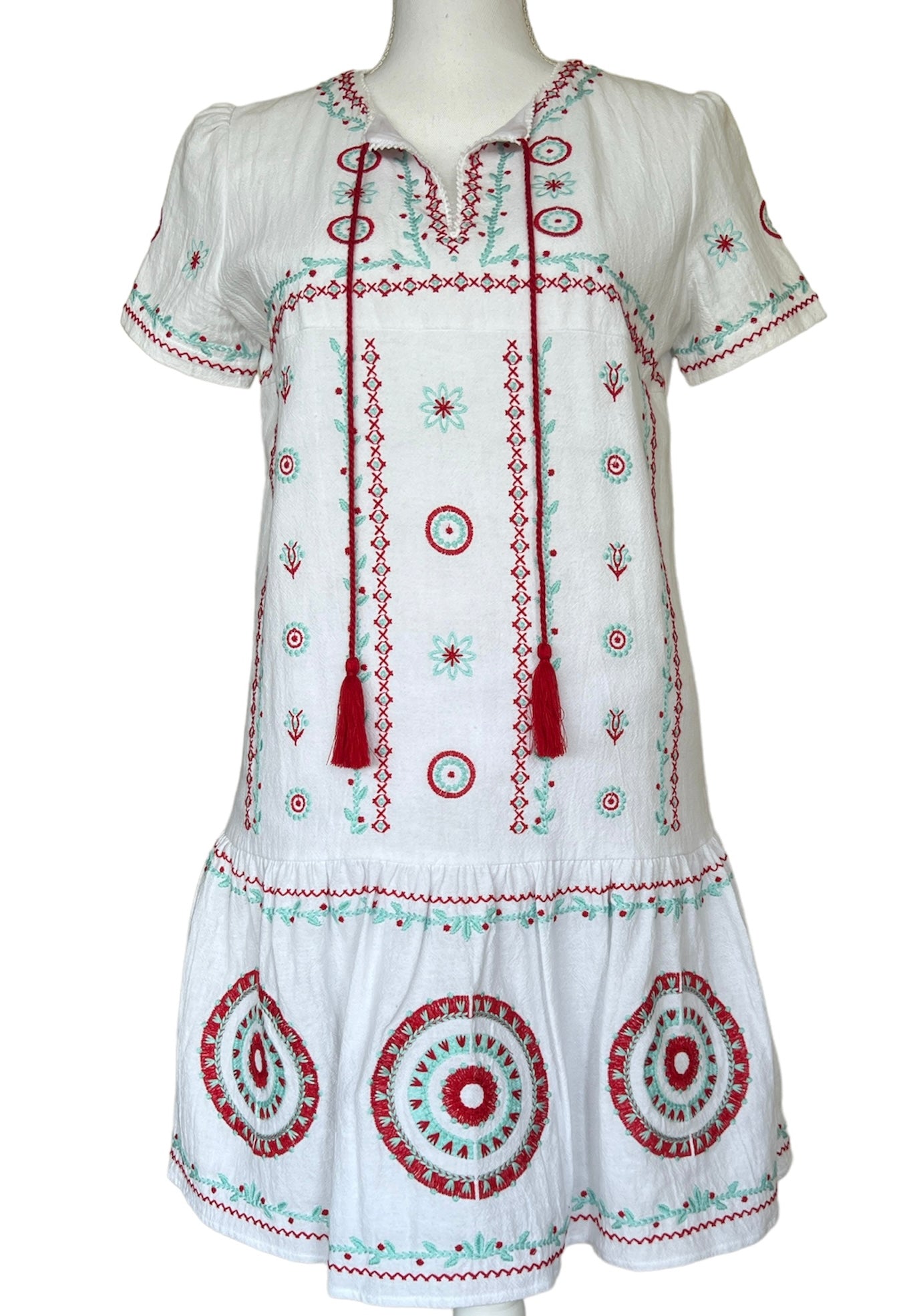 Tyler Be "Poppy Taylor" Embroidered Cotton Dress, XS Second Serve Resale Tyler Be "Poppy Taylor" Embroidered Cotton Dress, XS Second Serve Resale