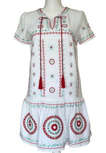 Tyler Böe "Poppy Taylor" Embroidered Cotton Dress, XS