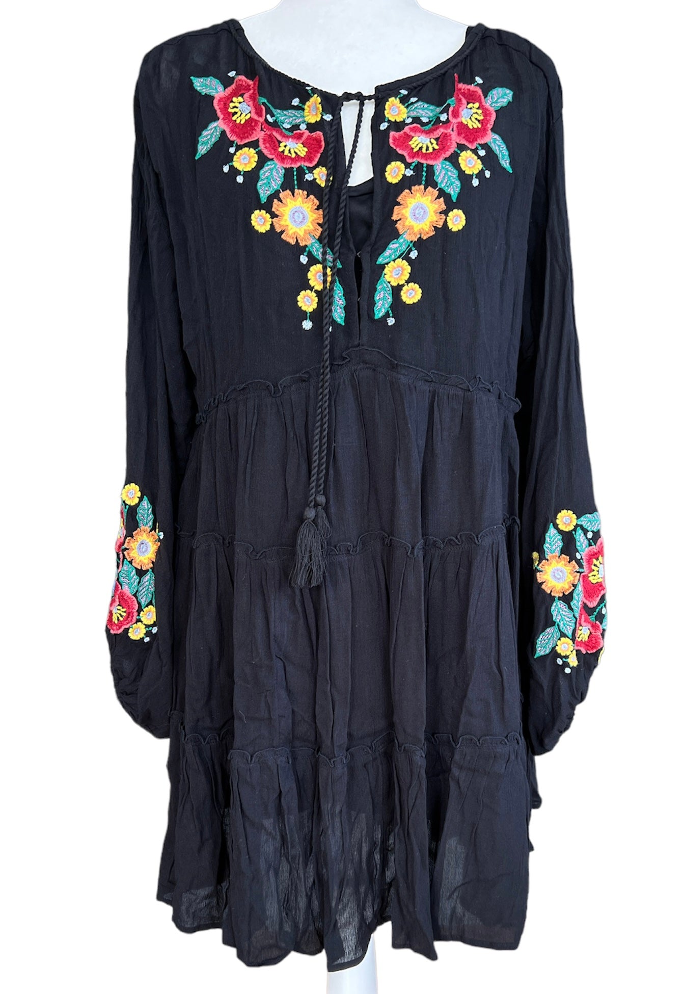 Free People Black Embroidered Dress, Small Second Serve Resale Free People Black Embroidered Dress, Small Second Serve Resale