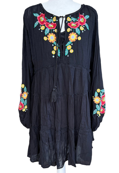 Free People Black Embroidered Dress, Small Free People Black Embroidered Dress, Small