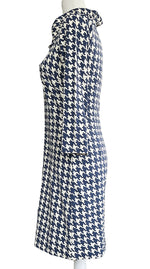 Load image into Gallery viewer, J. McLaughlin Blue Houndstooth Stretch Dress, XS

