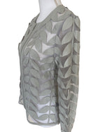 Load image into Gallery viewer, Bagatelle Grey Leaf Trimmed Sheer Jacket, XS
