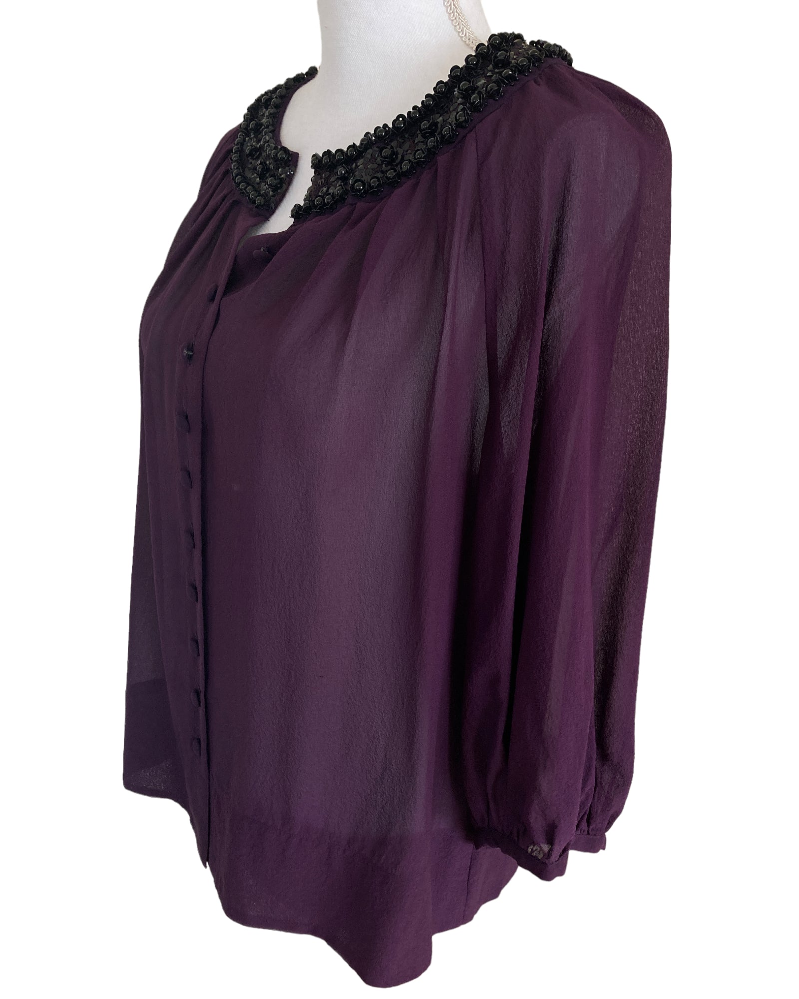 Ann Louise Roswald Purple Top with Beading, 12