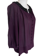 Load image into Gallery viewer, Ann Louise Roswald Purple Top with Beading, 12
