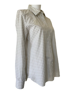 Garnet Hill Grey Checked Shirt, 8