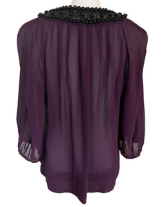 Ann Louise Roswald Purple Top with Beading, 12