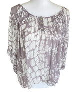 Load image into Gallery viewer, Velvet Dusty Lavender Print Top, M/L
