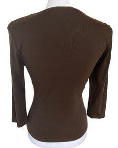 Carilyn Vaile Brown Stretch Top, M