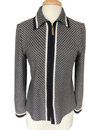 Load image into Gallery viewer, St. John Black and Ivory Knit Blazer, 8
